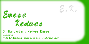 emese kedves business card